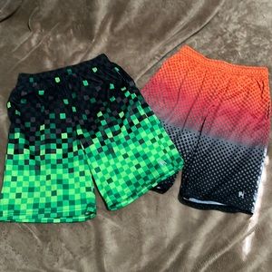 2 Pair Mambo Boy Shorts Basketball Minecraft Green Red Orange Black Medium 10/12